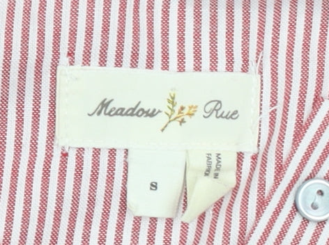 Meadow Rue Women’s Red Striped Sleeveless Ruffle Blouse Size S