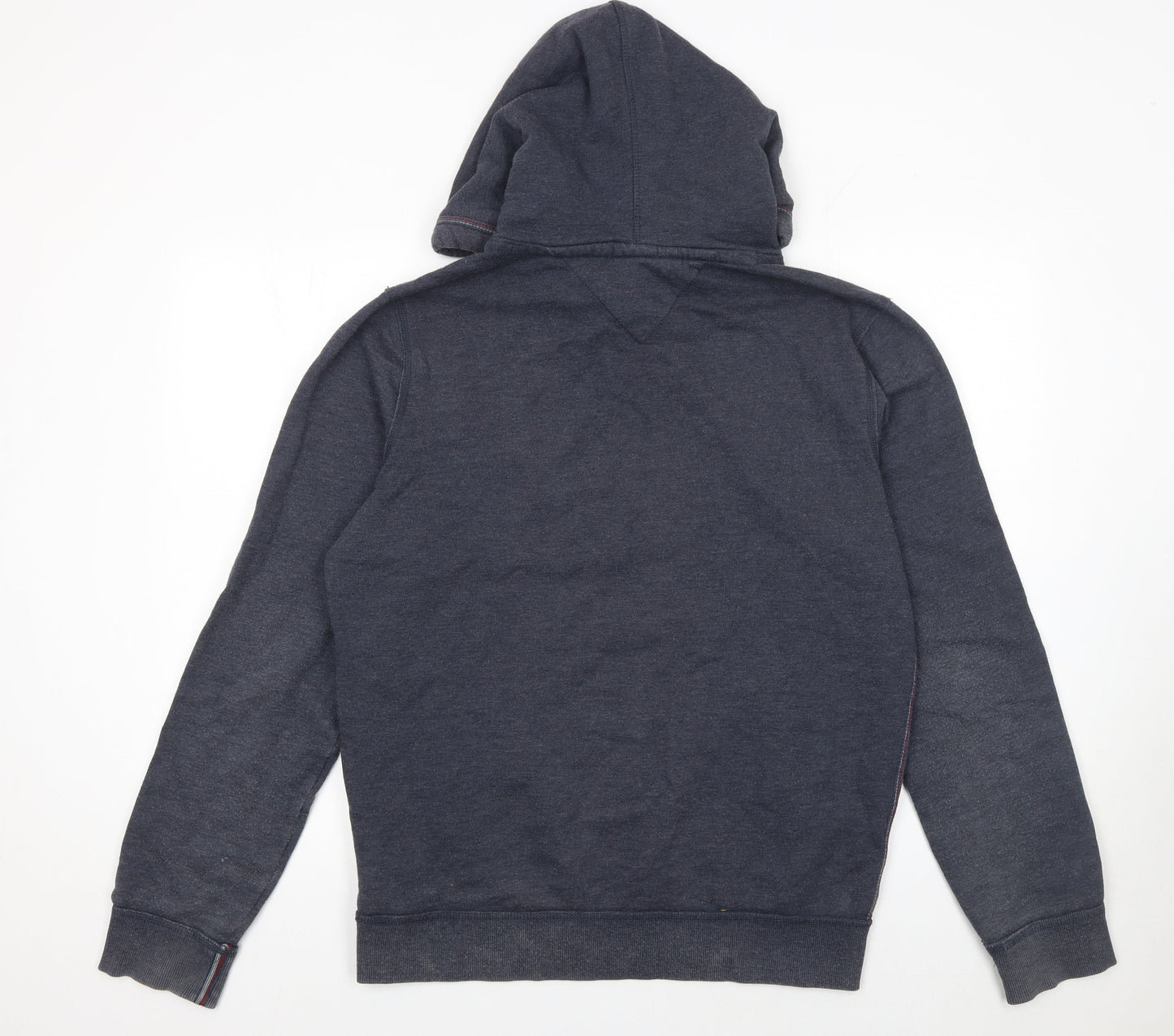 Hilfiger Denim Men's Blue Pullover Hoodie L Logo Graphic Sweatshirt