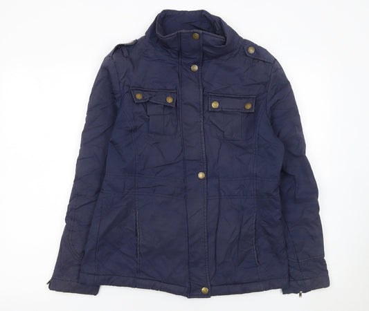 Toggi Women's Blue Military Style Mid-Length Jacket Size 10