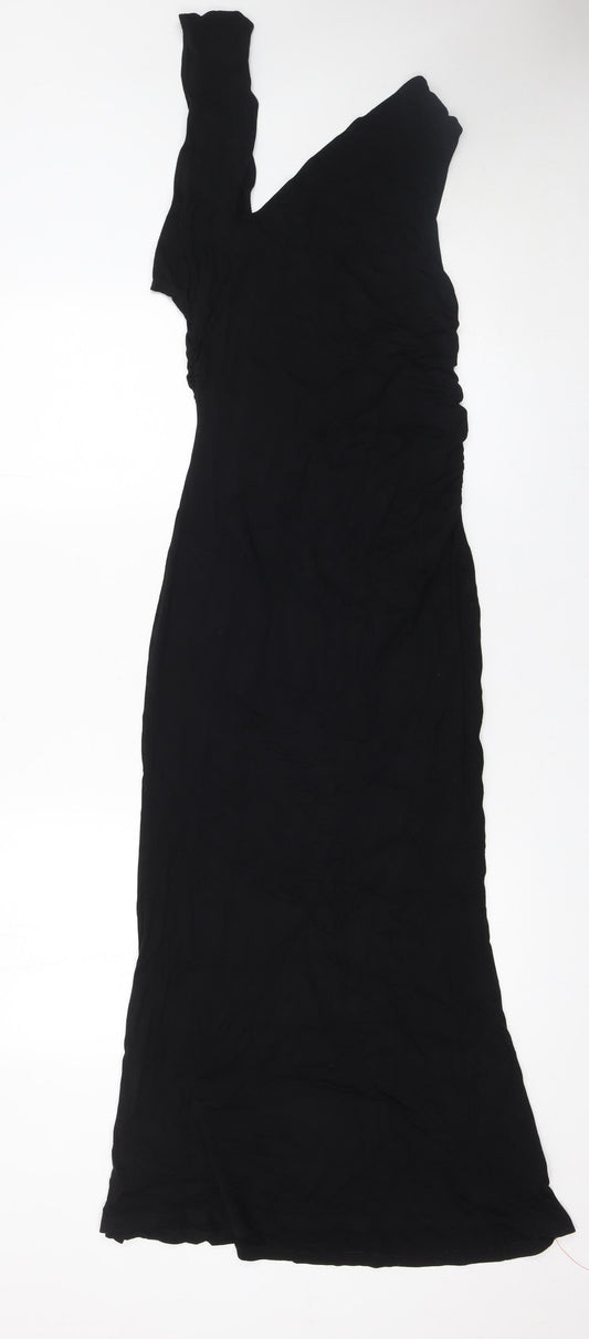 ASOS DESIGN Women’s Black Size 10 One Shoulder Long Bodycon Dress