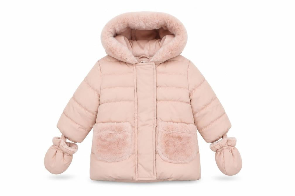 George Pink Hooded Puffer Coat 0-3 Months Unisex Baby Winter Jacket