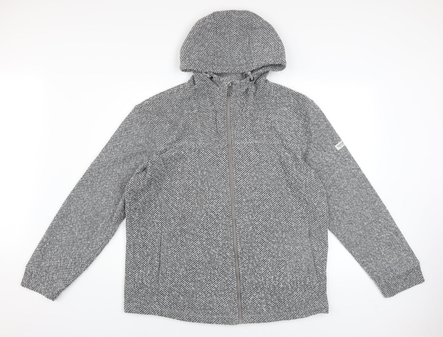 Regatta Men’s Grey Hooded Knit Jacket XL Outdoor Full Zip
