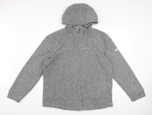 Regatta Men’s Grey Hooded Knit Jacket XL Outdoor Full Zip