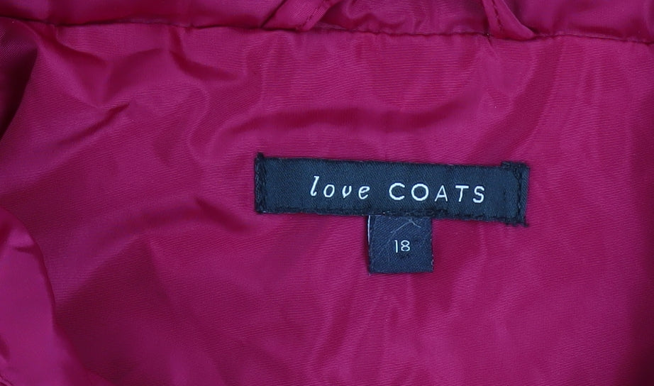 love COATS Women's Pink Full Zip Lined Jacket Size 18
