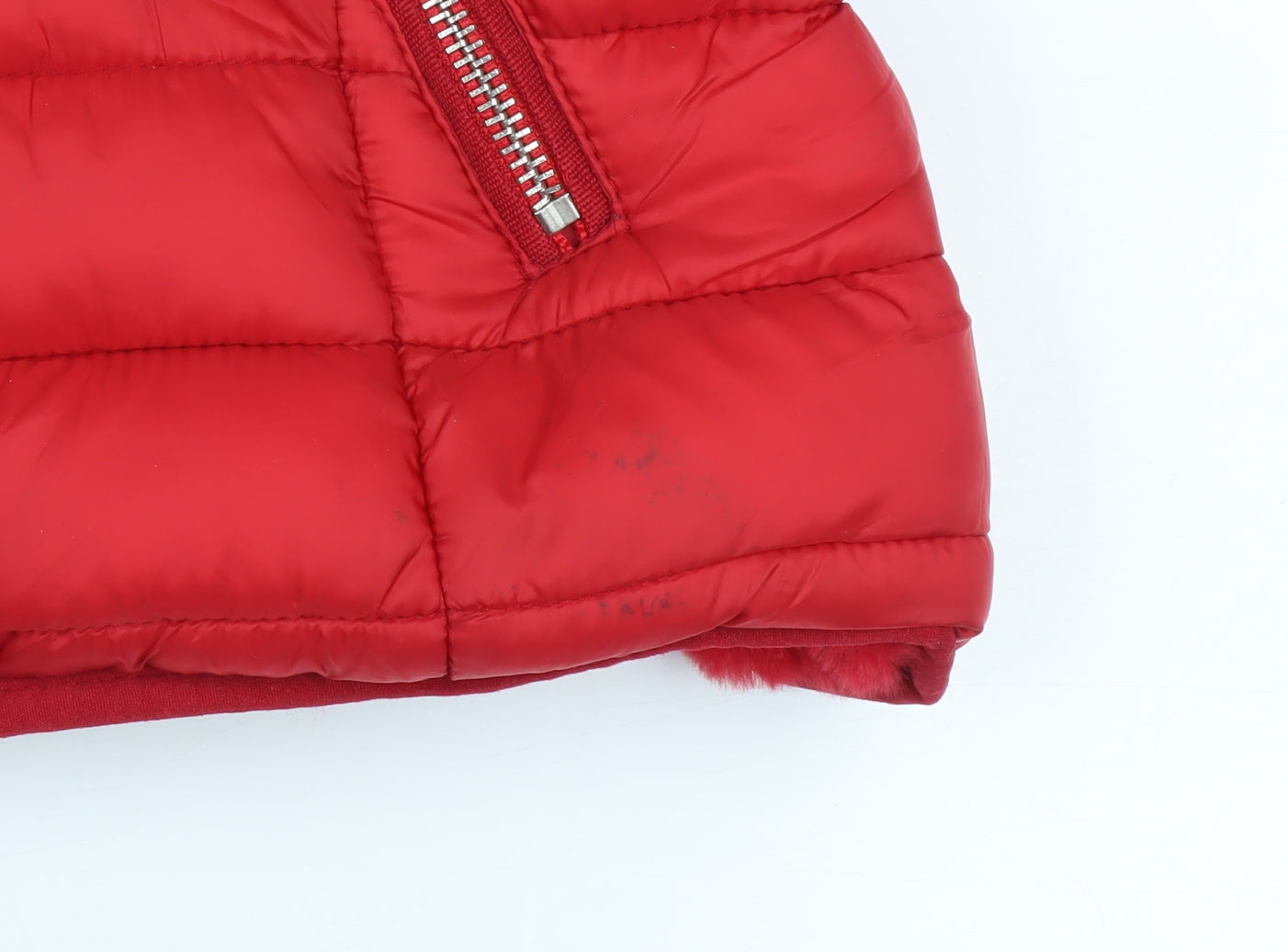 Aleco Moda Women's Red Hooded Puffer Jacket L Nylon Quilted