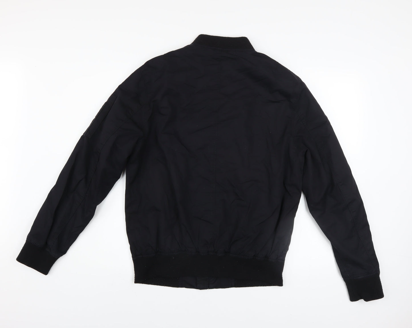 Red Herring Men Black Bomber Jacket Medium 40in Cotton Twill