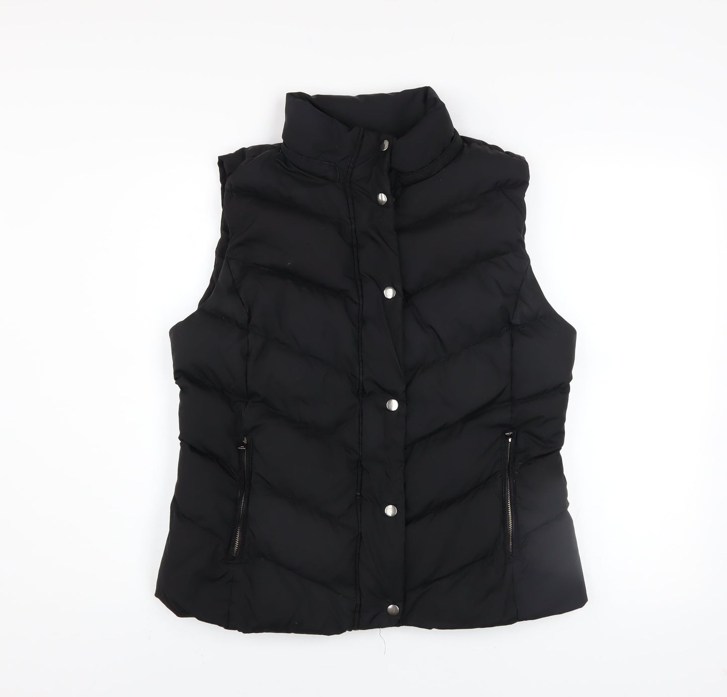 Gap Women’s Black Puffer Waistcoat L Down Feather Winter Outdoor