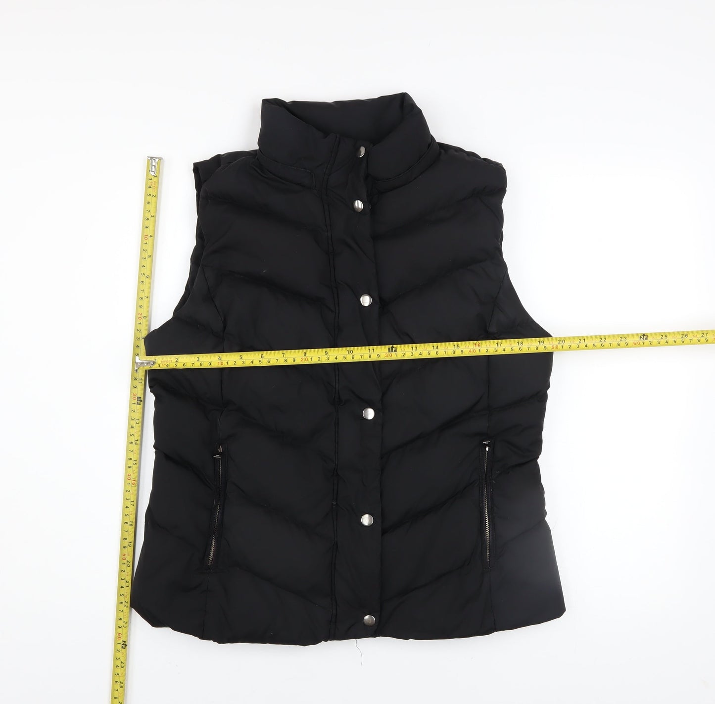 Gap Women’s Black Puffer Waistcoat L Down Feather Winter Outdoor