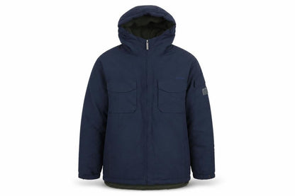Front view of Admiral boys’ blue hooded puffer jacket 13 years water resistant winter coat