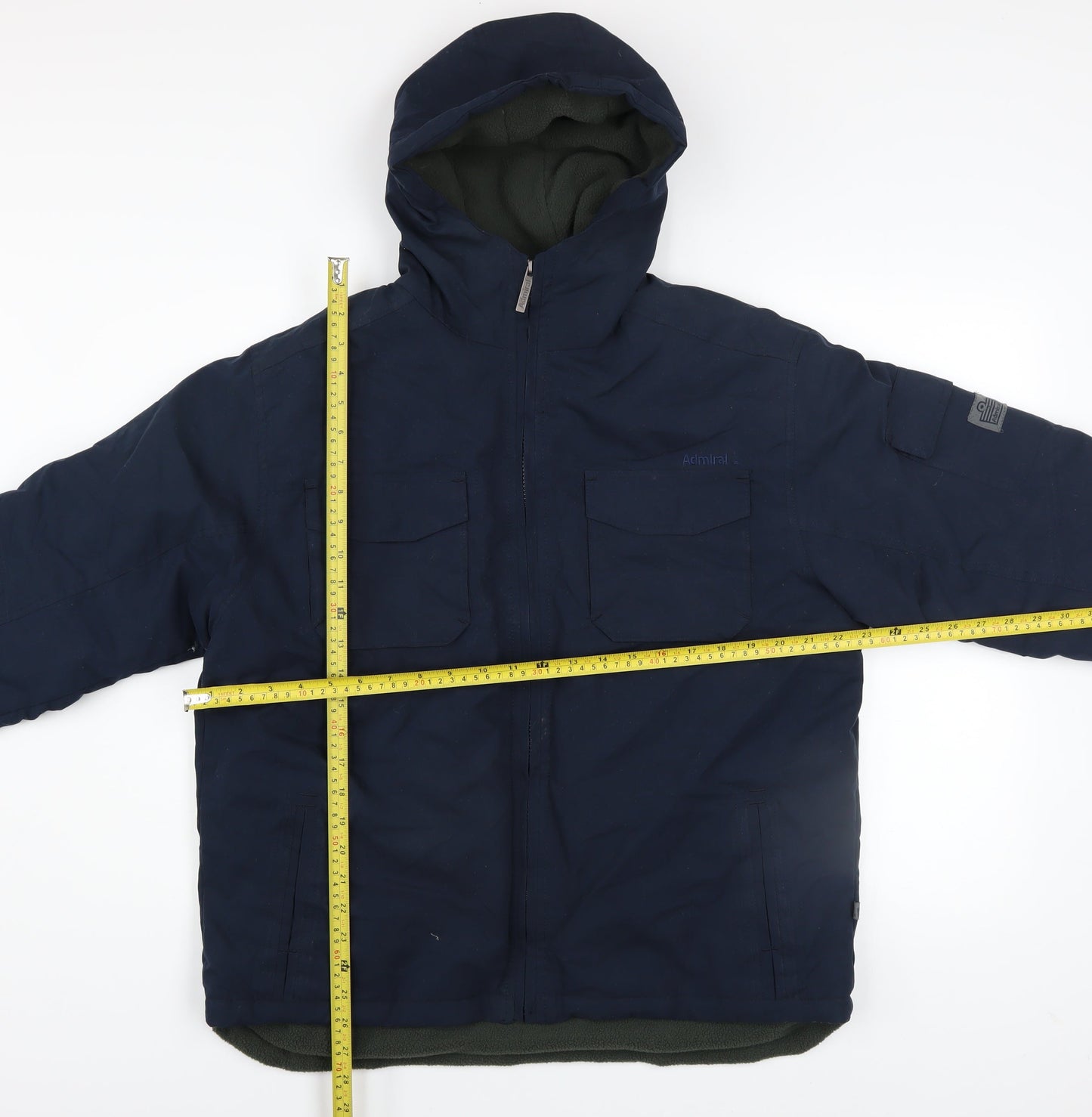 Admiral Boys Blue Hooded Puffer Jacket 13 Years Water Resistant Winter Coat