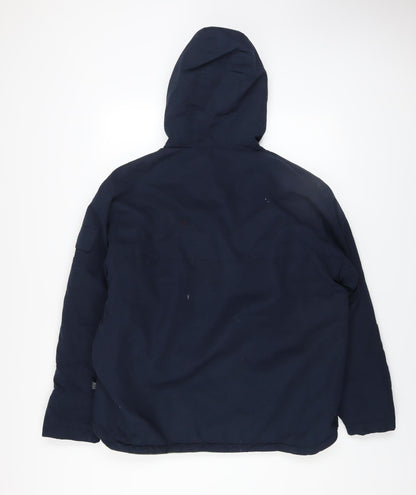 Close-up detail of Admiral boys’ blue hooded puffer jacket 13 years water resistant winter coat