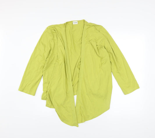 Viyella Women’s Green Jersey Open Cardigan Size M Lightweight