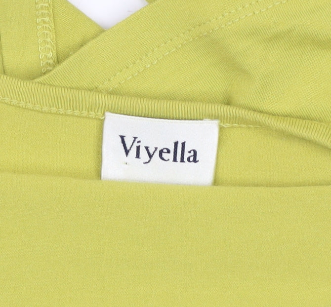 Viyella Women’s Green Jersey Open Cardigan Size M Lightweight
