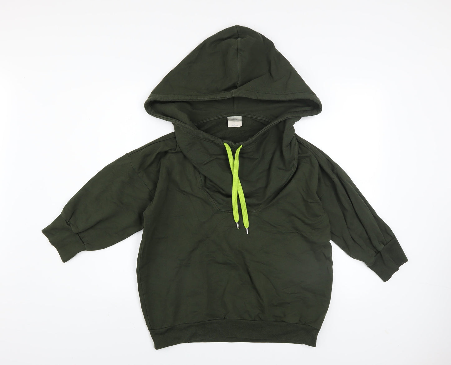 WESC Women’s Green Hoodie Medium 100% Cotton Pullover Sweatshirt