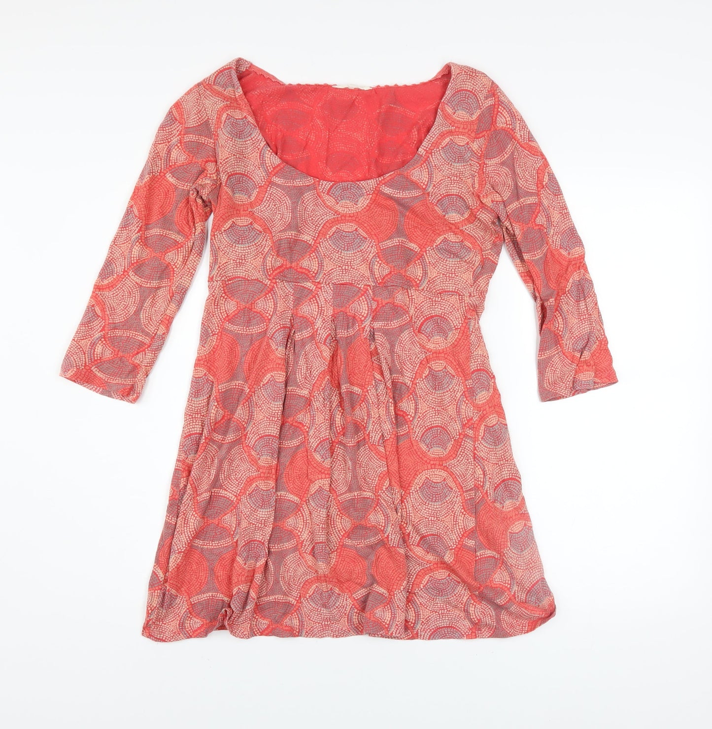 Heartlush Womens Red Geometric Fit & Flare Short Dress Size 12