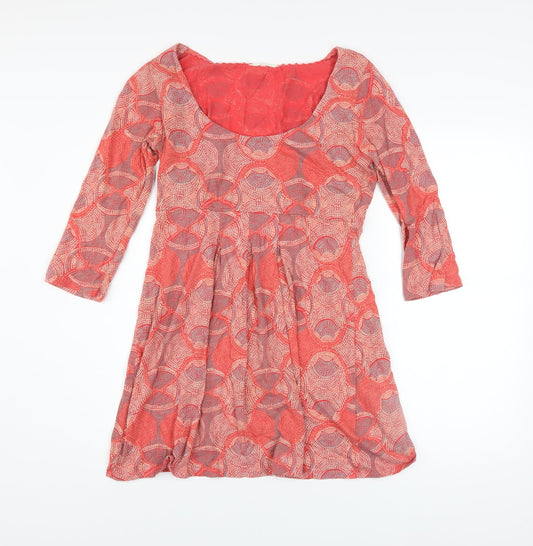 Heartlush Womens Red Geometric Fit & Flare Short Dress Size 12