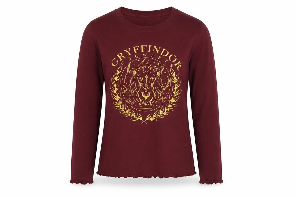 Harry Potter Womens Red Gryffindor Long Sleeve T-Shirt XS