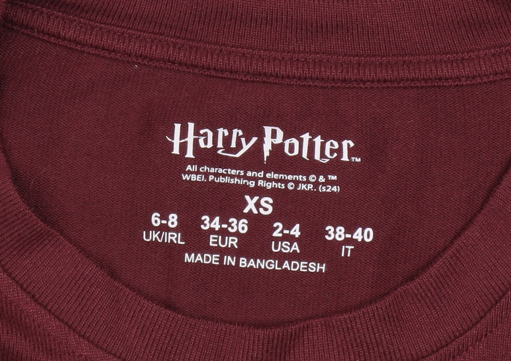 Harry Potter Womens Red Gryffindor Long Sleeve T-Shirt XS