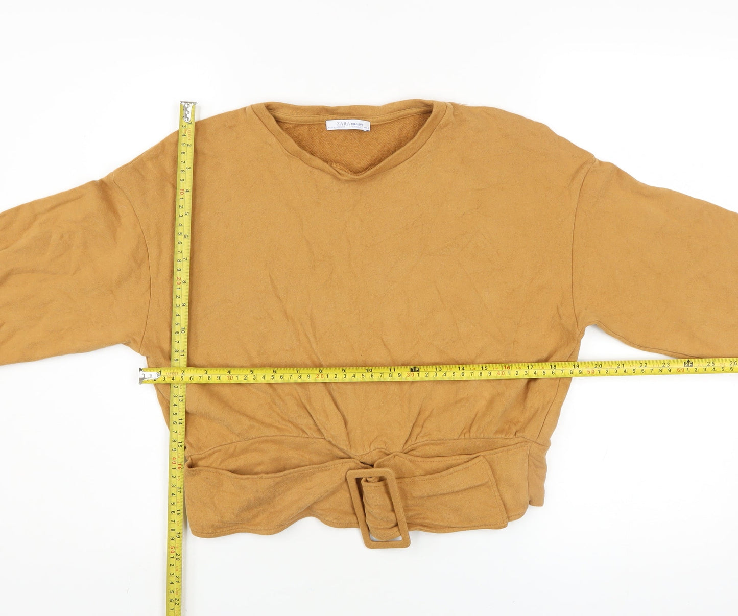 Zara Trafaluc Women Brown Belted Pullover Sweatshirt Size S