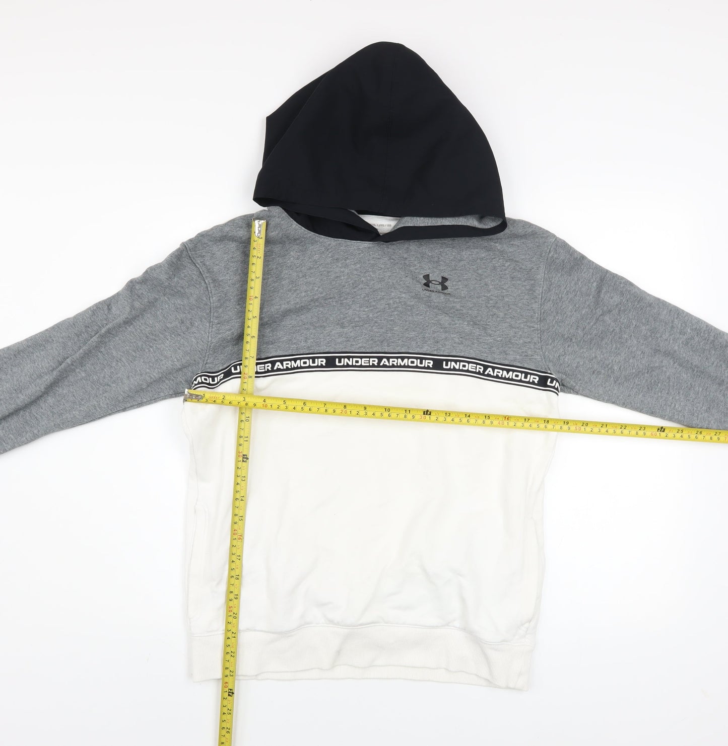 Under Armour Teens Grey Pullover Hoodie YXL Cotton Blend Sportswear