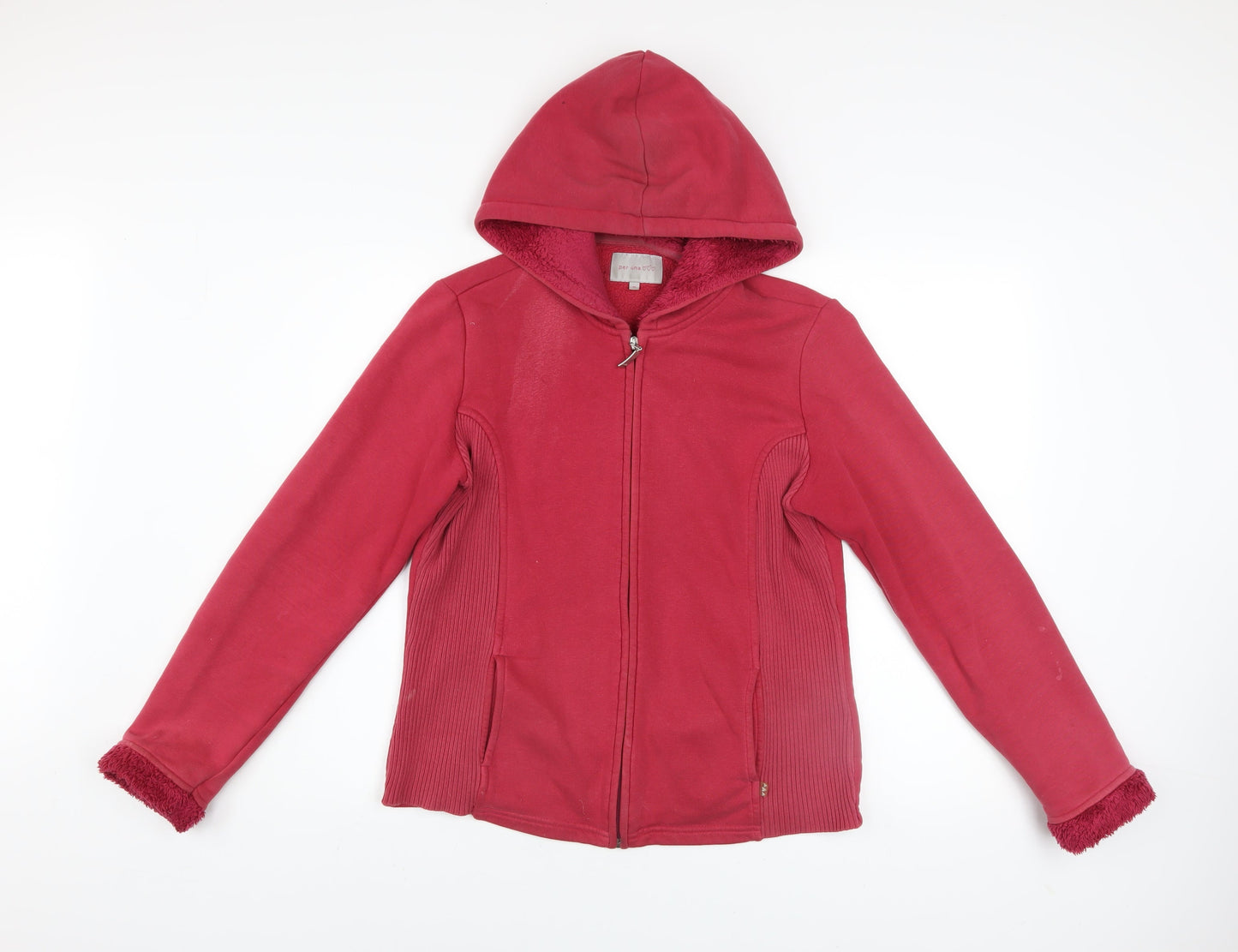 Marks and Spencer Per Una Women Red Full Zip Hooded Sweatshirt M