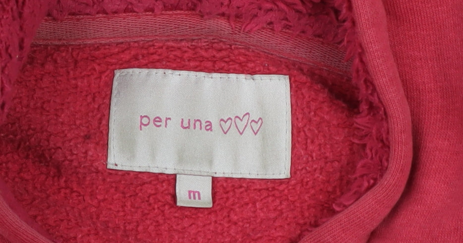 Marks and Spencer Per Una Women Red Full Zip Hooded Sweatshirt M