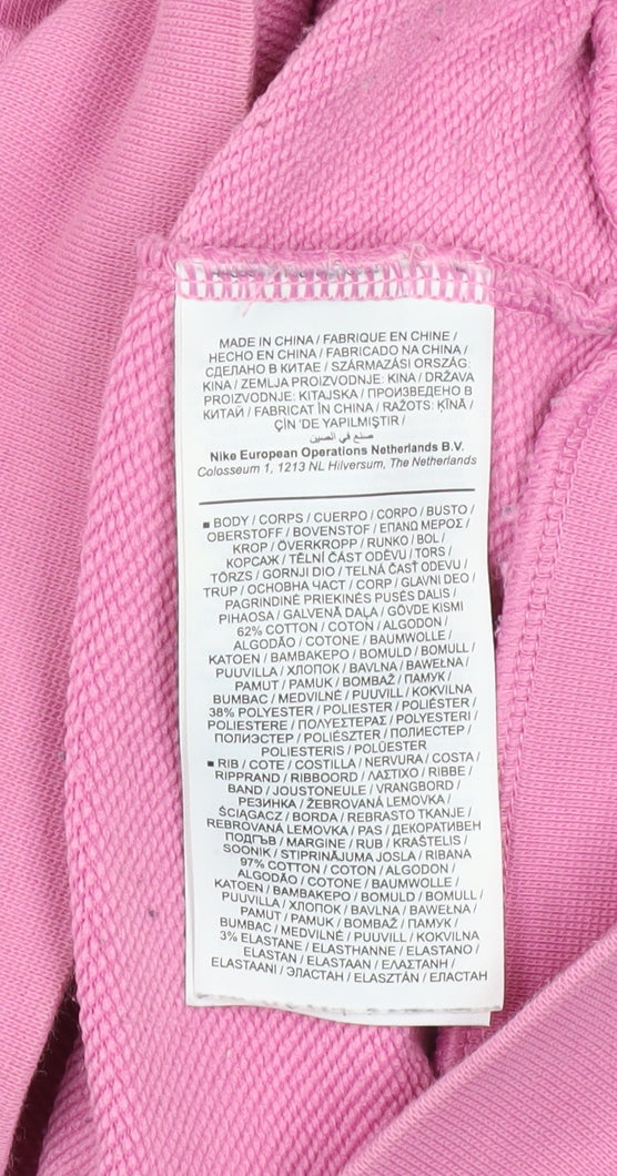 Nike Women Pink Dri-FIT Pullover Sweatshirt Small Cotton Blend
