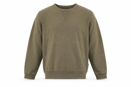 Front view of French Connection Men's Green Cotton Blend Crew Neck Sweatshirt, size L