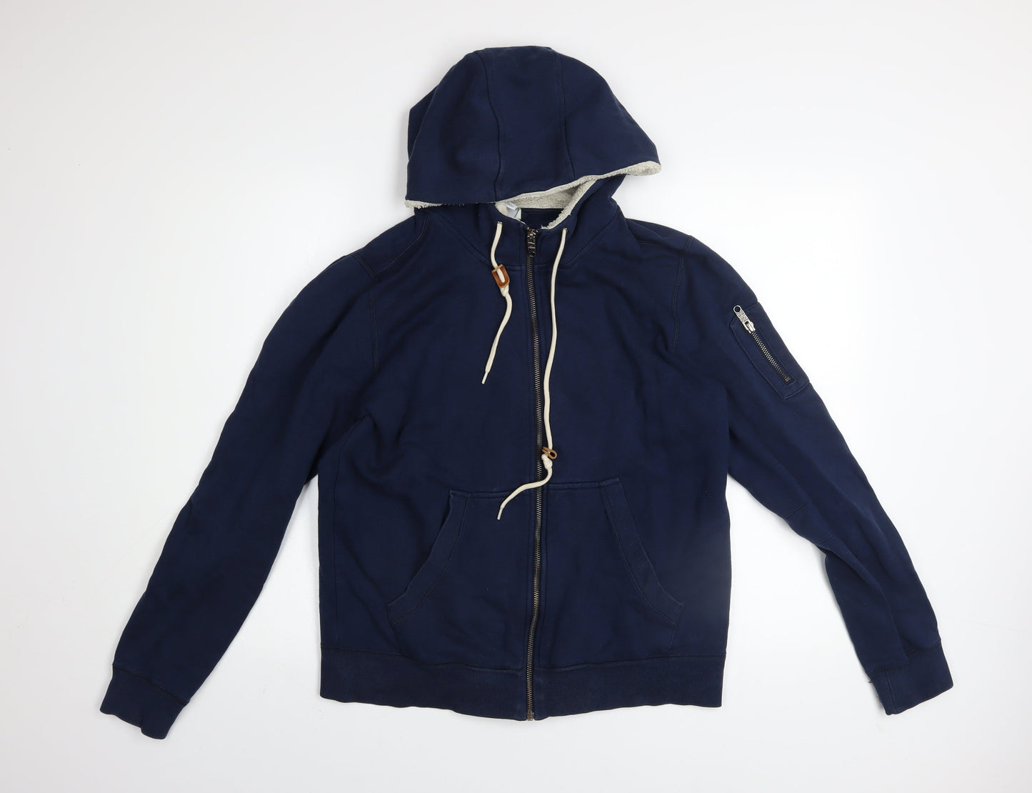 Adidas NEO Men’s Blue Full Zip Hoodie Size M Cotton Blend