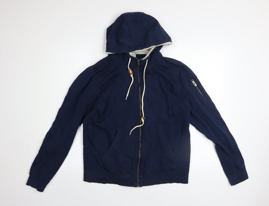Adidas NEO Men’s Blue Full Zip Hoodie Size M Cotton Blend