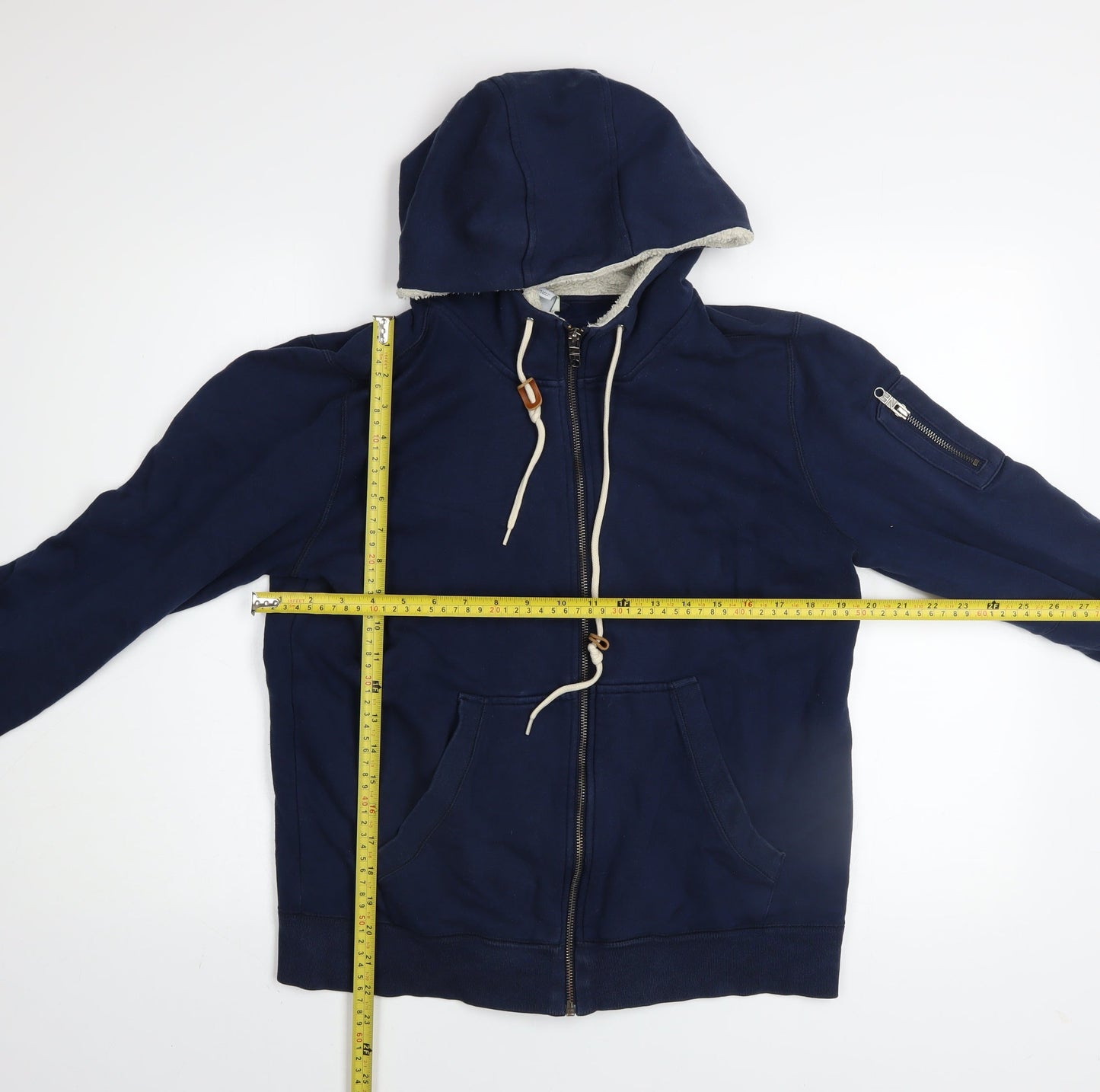 Adidas NEO Men’s Blue Full Zip Hoodie Size M Cotton Blend
