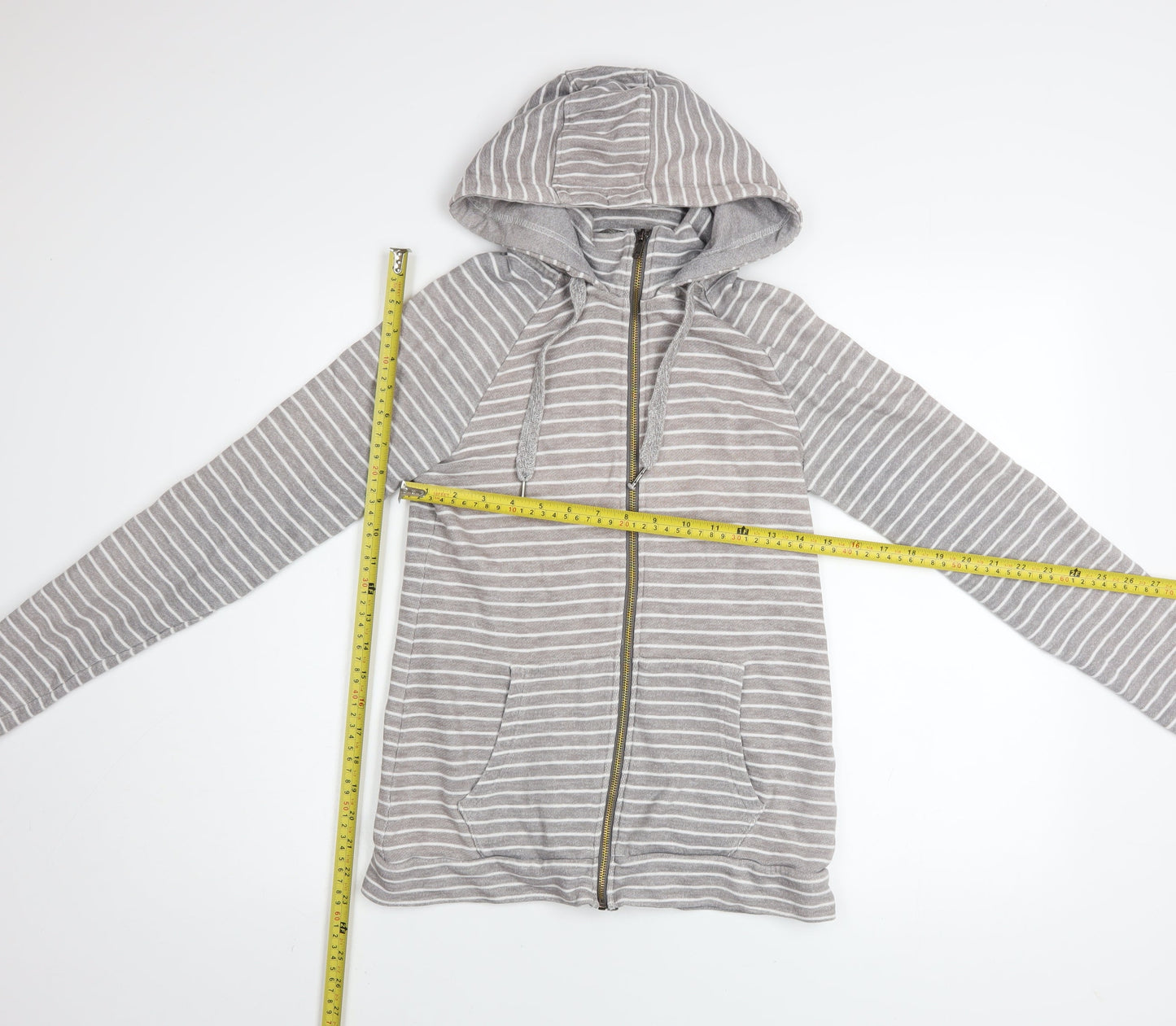 Mountain Warehouse Womens Grey Striped Full Zip Hoodie Size 8