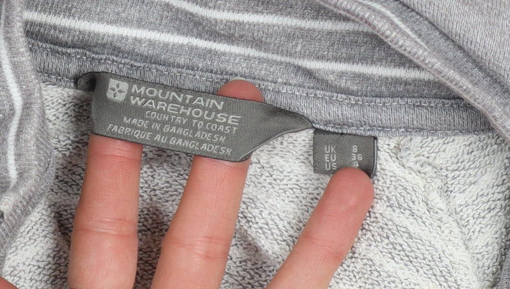 Mountain Warehouse Womens Grey Striped Full Zip Hoodie Size 8