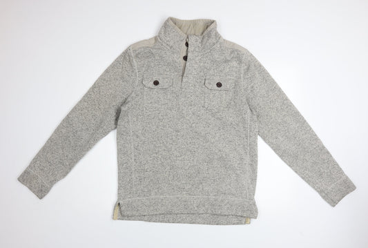 FatFace Men's Grey Henley Sweatshirt M Regular Fit