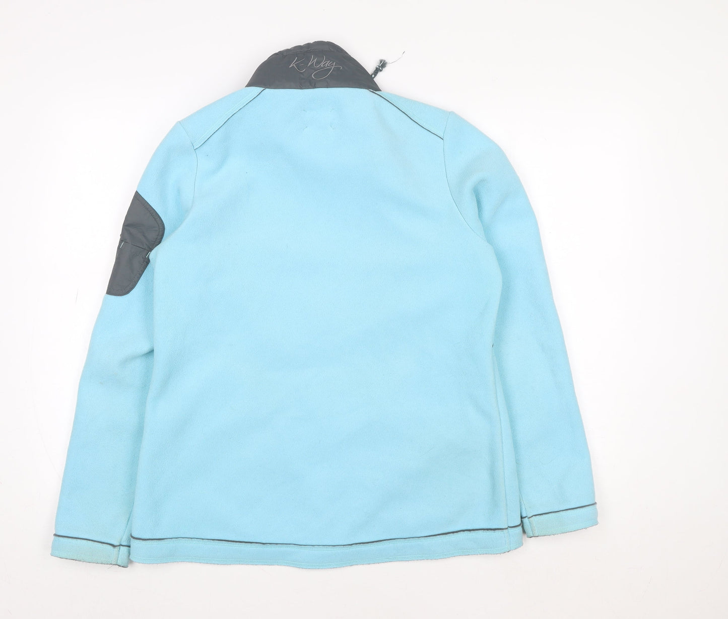 K-Way Women Blue Full Zip Fleece Jacket Size M Polyester Outdoor Hiking