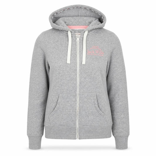 Jack Wills Women’s Grey Hooded Full Zip Jersey Jacket Size 8