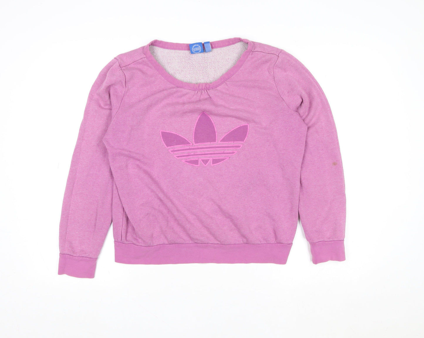 Adidas Womens Pink Logo Crew Neck Long Sleeve Sweatshirt UK 12