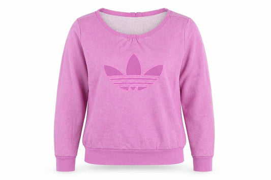 Adidas Womens Pink Logo Crew Neck Long Sleeve Sweatshirt UK 12