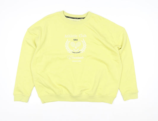 Reaktiv x Oti Mabuse Yellow Crew Neck Pullover Sweatshirt Women's M