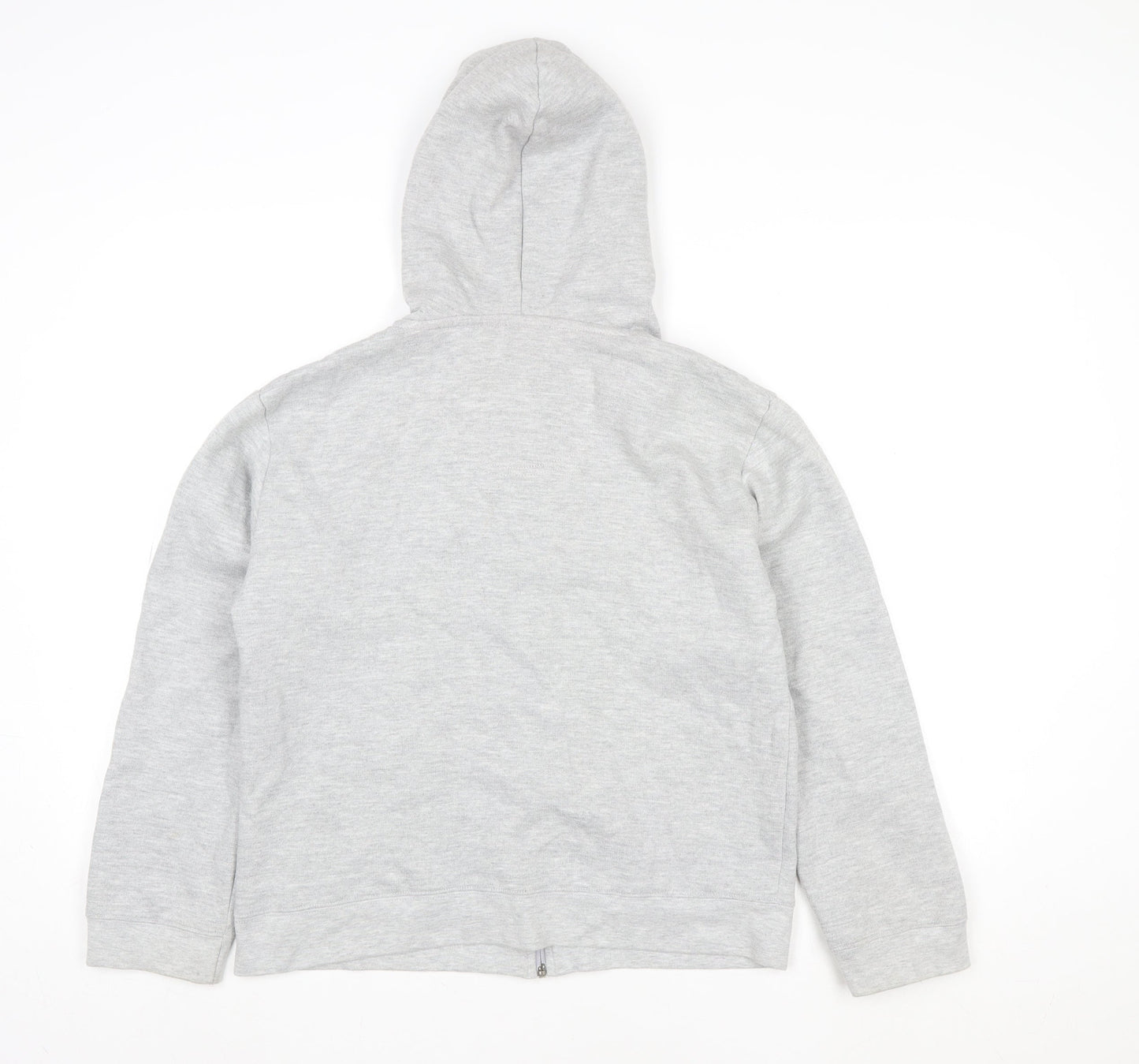 Mickey & Co Women Grey Hooded Zip Jacket M Cotton Blend Casual