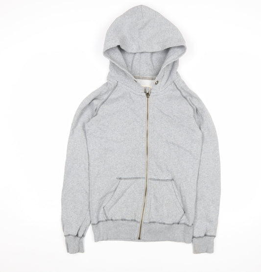 Jack Wills Women’s Grey Zip Hoodie Jacket Size 8 Full Zip Cotton Blend