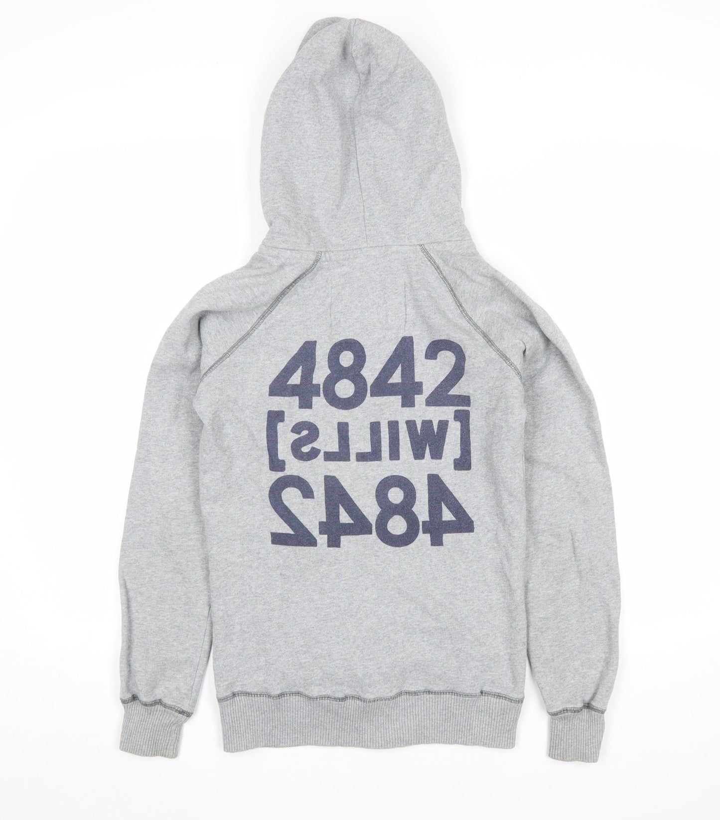 Jack Wills Women’s Grey Zip Hoodie Jacket Size 8 Full Zip Cotton Blend