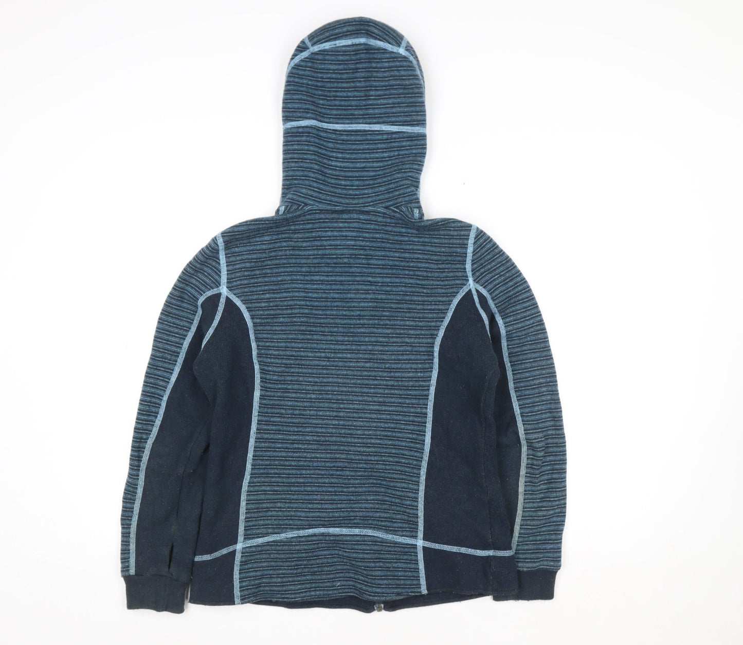 Kuhl Womens Blue Striped Chianti Fleece Hooded Jacket Size S