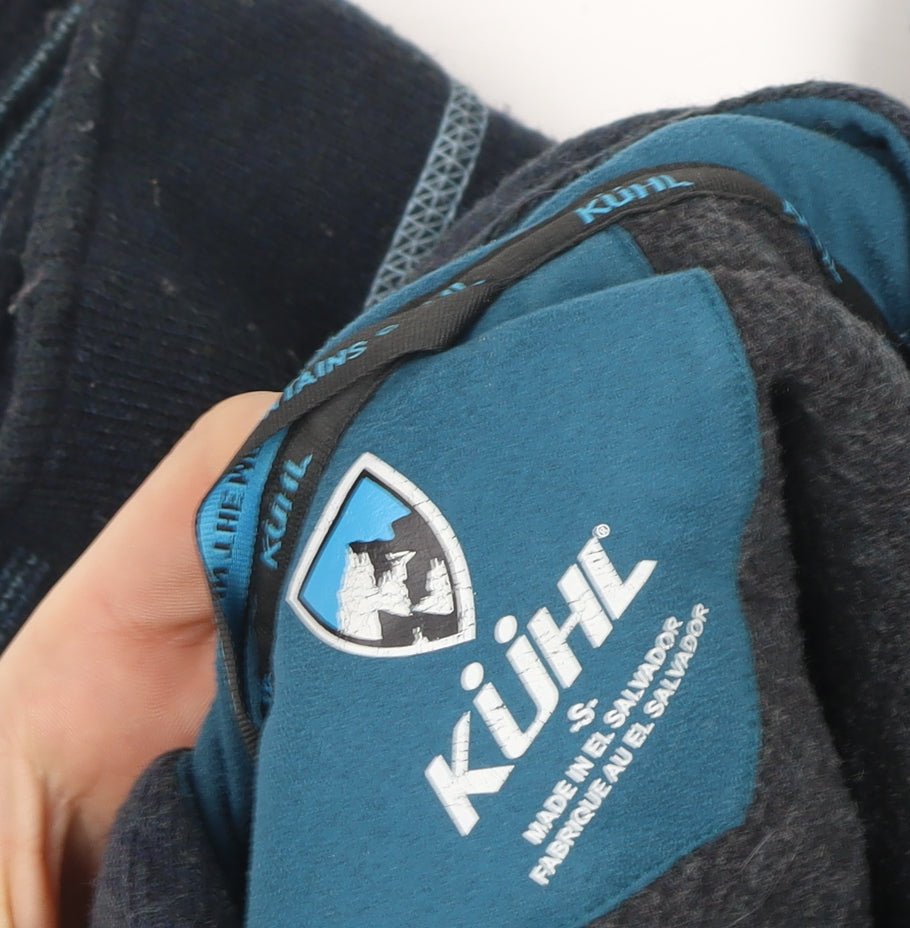Kuhl Womens Blue Striped Chianti Fleece Hooded Jacket Size S