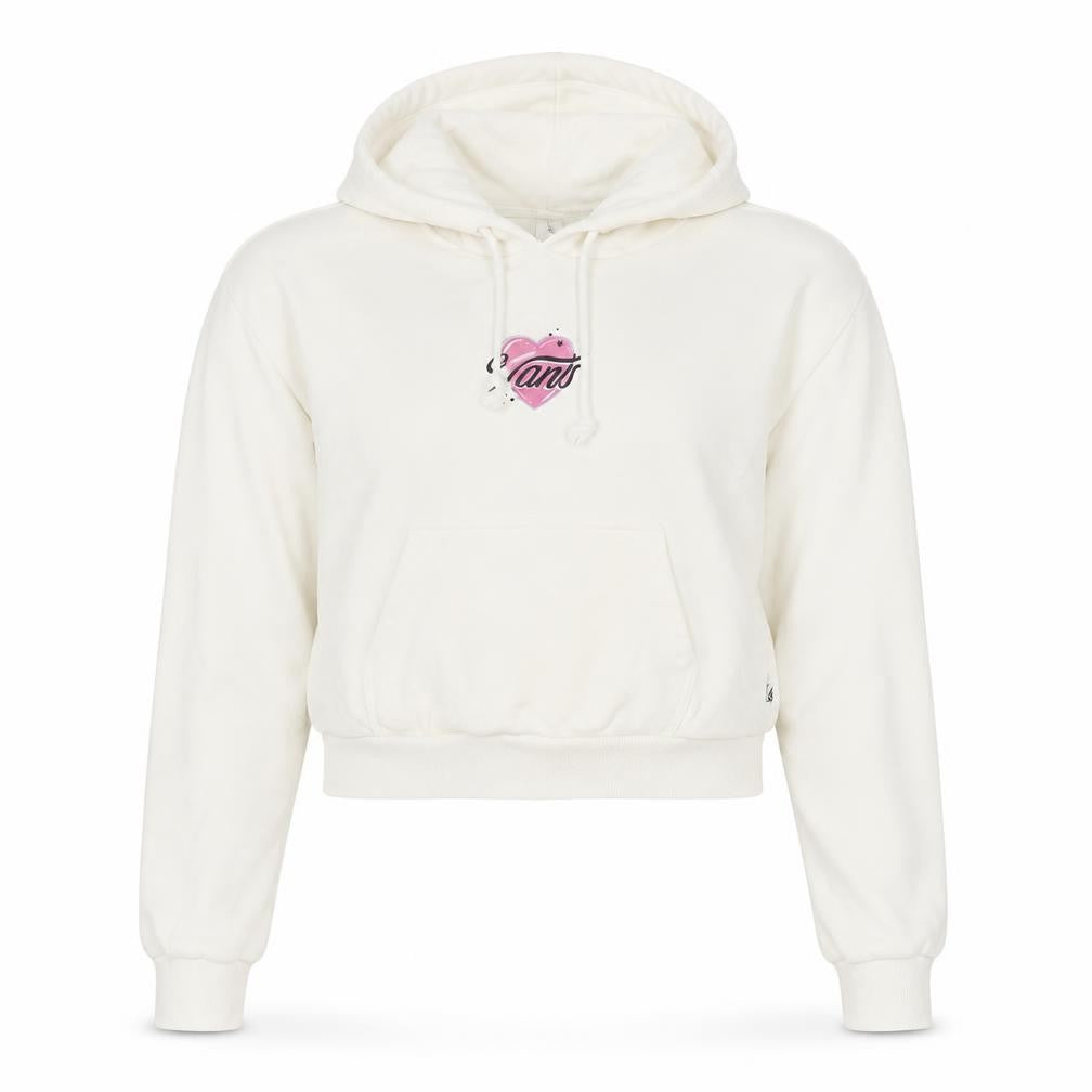 Vans Womens Ivory Hoodie Size S Pullover 100% Cotton Graphic Logo