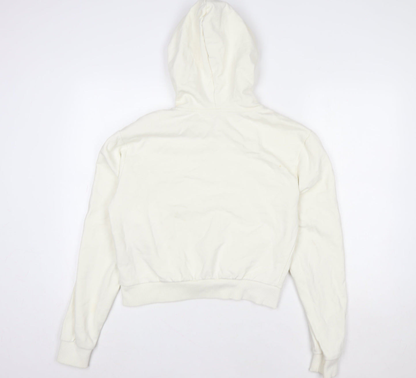 Vans Womens Ivory Hoodie Size S Pullover 100% Cotton Graphic Logo