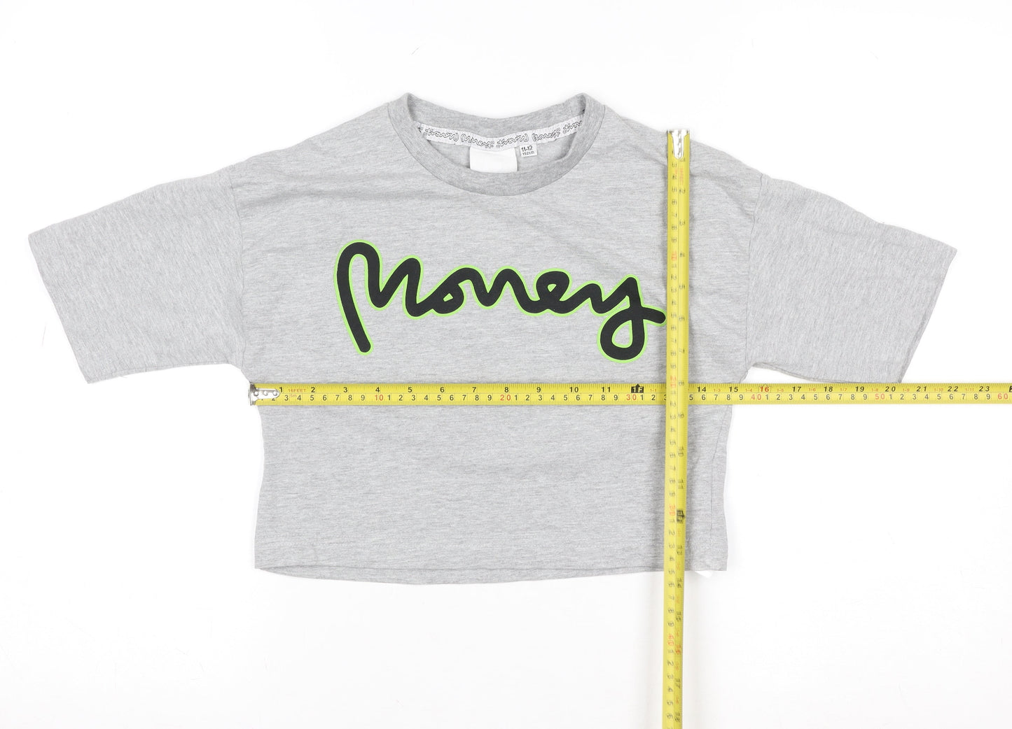 Money Boys Grey Logo T-Shirt 11-12 Years Regular Fit Crew Neck