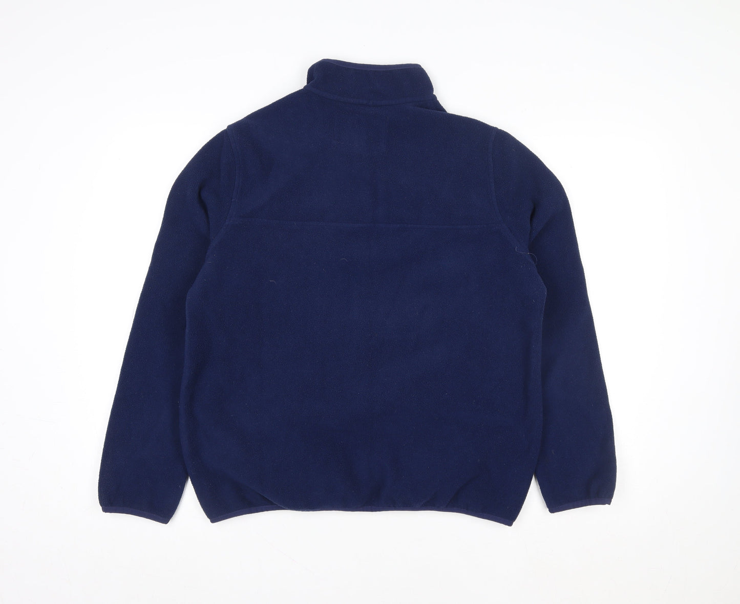 Lands' End Men’s Blue Fleece Henley Sweatshirt M Regular Fit