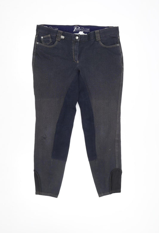 Shires Womens Blue 32 Riding Jodhpur Trousers Stretch Cotton