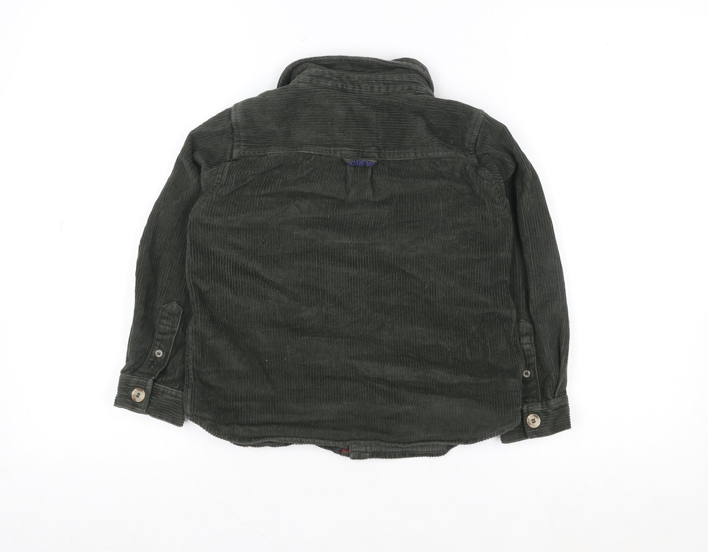 Crew Clothing Boys Green Corduroy Shirt Jacket 7-8 Years Button Front